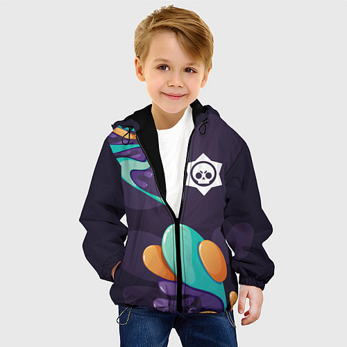 Детская куртка Brawl Stars graffity splash / 3D-Черный – фото 4