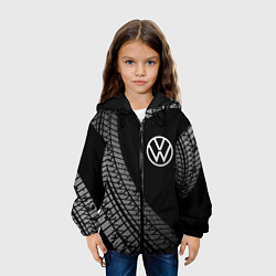 Куртка с капюшоном детская Volkswagen tire tracks, цвет: 3D-черный — фото 2