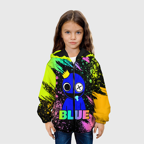 Детская куртка Rainbow Friends - Blue / 3D-Черный – фото 3