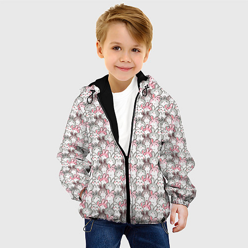 Детская куртка Маленький зайчики паттерн / 3D-Черный – фото 4