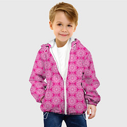 Куртка с капюшоном детская Абстракция розовый узор, цвет: 3D-белый — фото 2