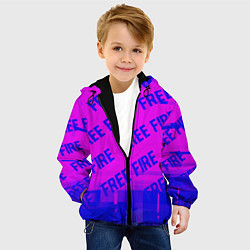 Куртка с капюшоном детская Free Fire glitch text effect: паттерн, цвет: 3D-черный — фото 2