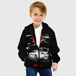 Куртка с капюшоном детская Тойота супра - JDM Style, цвет: 3D-черный — фото 2