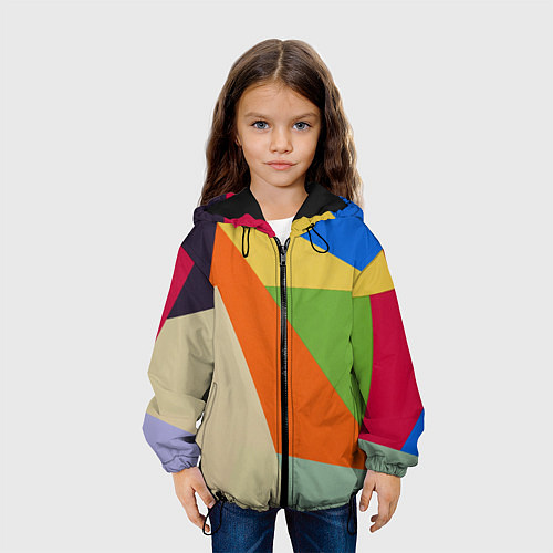 Детская куртка Геометрические разноцветные фигyры / 3D-Черный – фото 3
