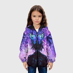 Куртка с капюшоном детская Шинобу Кочо - Великолепная бабочка, цвет: 3D-черный — фото 2