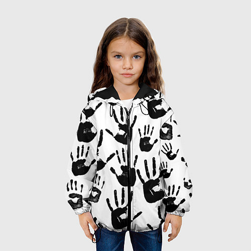 Детская куртка Отпечатки рук / 3D-Черный – фото 3