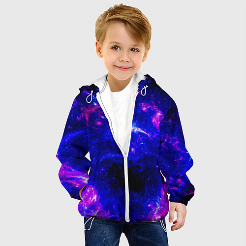 Детская куртка Неоновый космос со звездами / 3D-Белый – фото 4