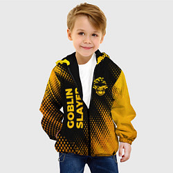 Куртка с капюшоном детская Goblin Slayer - gold gradient: надпись, символ, цвет: 3D-черный — фото 2