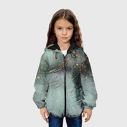 Куртка с капюшоном детская Абстрактная зима и краски, цвет: 3D-черный — фото 2