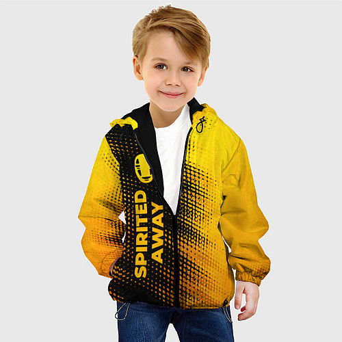 Детская куртка Spirited Away - gold gradient: по-вертикали / 3D-Черный – фото 4