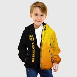 Куртка с капюшоном детская Barcelona - gold gradient: по-вертикали, цвет: 3D-черный — фото 2