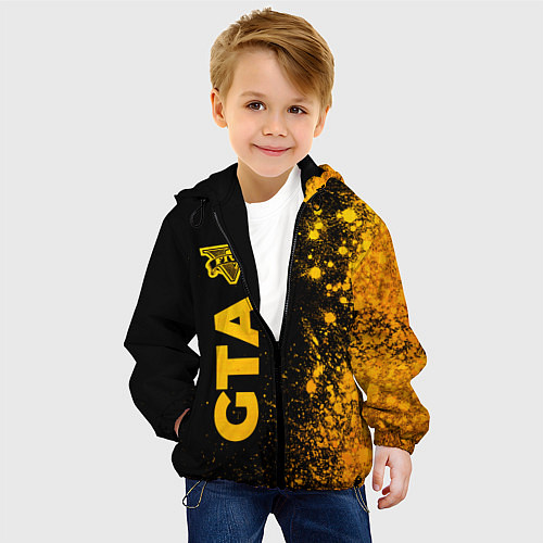 Детская куртка GTA - gold gradient: по-вертикали / 3D-Черный – фото 4