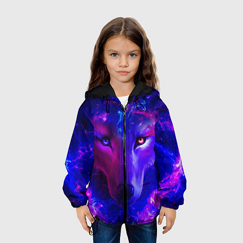 Детская куртка Волшебный звездный волк / 3D-Черный – фото 3