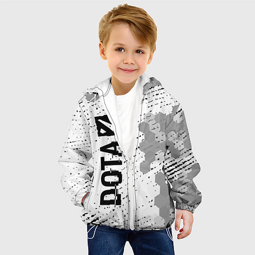 Детская куртка Dota glitch на светлом фоне: по-вертикали / 3D-Белый – фото 4