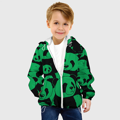 Детская куртка Panda green pattern / 3D-Белый – фото 4