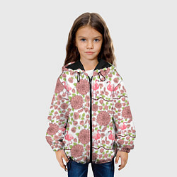 Куртка с капюшоном детская Фламинго и лотосы, цвет: 3D-черный — фото 2