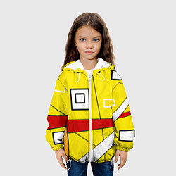 Куртка с капюшоном детская Белый квадрат, цвет: 3D-белый — фото 2