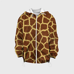 Куртка с капюшоном детская Текстура жирафа, цвет: 3D-белый