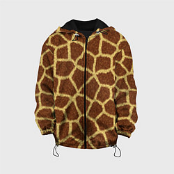 Куртка с капюшоном детская Текстура жирафа, цвет: 3D-черный