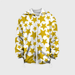 Куртка с капюшоном детская Жёлтые звезды, цвет: 3D-белый