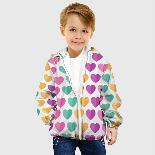 Детская куртка Яркие сердечки / 3D-Белый – фото 4