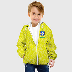 Куртка с капюшоном детская Форма сборной Бразилии ЧМ 2022, цвет: 3D-белый — фото 2