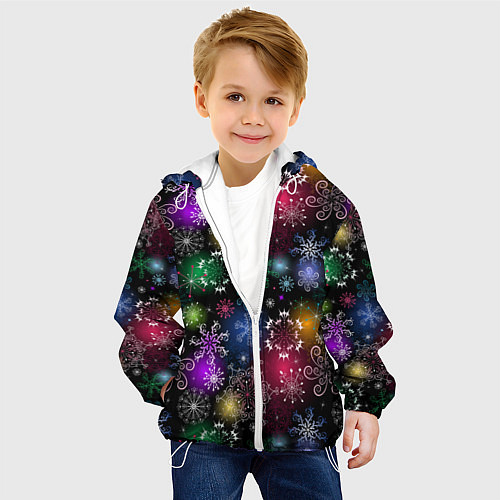 Детская куртка Разноцветные узоры / 3D-Белый – фото 4
