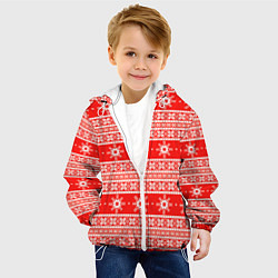 Куртка с капюшоном детская New Year snowflake pattern, цвет: 3D-белый — фото 2