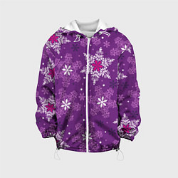 Куртка с капюшоном детская Violet snow, цвет: 3D-белый
