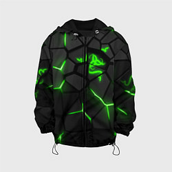 Куртка с капюшоном детская Razer green neon, цвет: 3D-черный