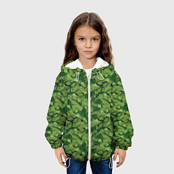Куртка с капюшоном детская Милитари перо двухцветное, цвет: 3D-белый — фото 2
