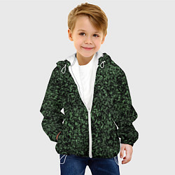 Куртка с капюшоном детская Черный и зеленый камуфляжный, цвет: 3D-белый — фото 2