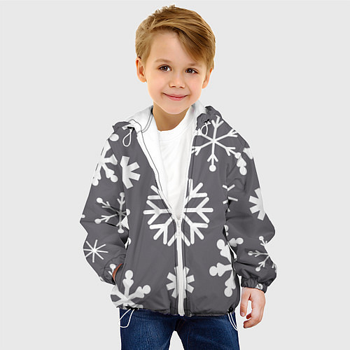 Детская куртка Snow in grey / 3D-Белый – фото 4