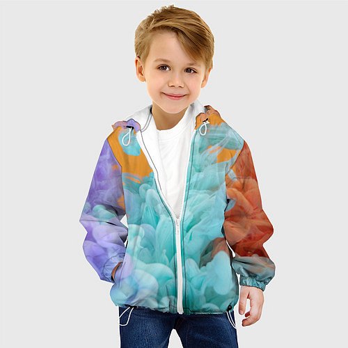 Детская куртка Красочный и разноцветный дым / 3D-Белый – фото 4