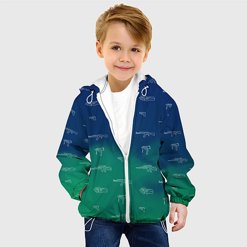 Детская куртка Стволы автоматы паттерн / 3D-Белый – фото 4