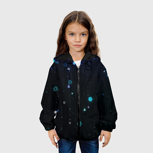 Детская куртка Снежиночки / 3D-Черный – фото 3