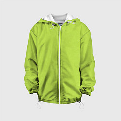 Куртка с капюшоном детская Текстурированный ярко зеленый салатовый, цвет: 3D-белый