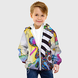 Куртка с капюшоном детская Василий Кандинский Абстрактная композиция, цвет: 3D-белый — фото 2