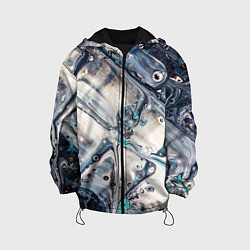Детская куртка Абстрактное жидкое белое и синее стекло