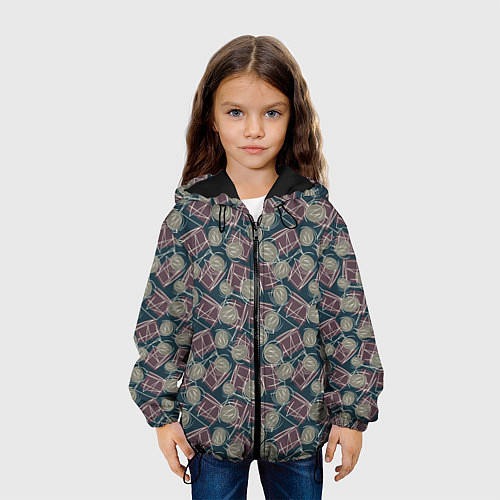Детская куртка Стильный геометрический дизайн под брендовые вещи / 3D-Черный – фото 3