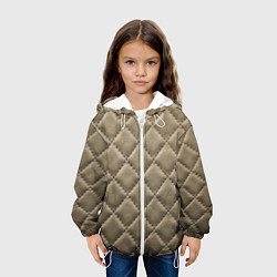 Куртка с капюшоном детская Стёганая кожа - fashion texture, цвет: 3D-белый — фото 2