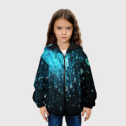Куртка с капюшоном детская Двоичный код, цвет: 3D-черный — фото 2