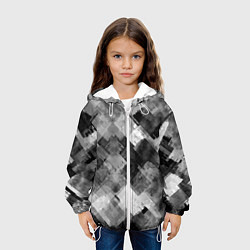 Куртка с капюшоном детская Полоски белые и чёрные, цвет: 3D-белый — фото 2