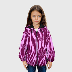 Куртка с капюшоном детская Полосатая любовь, цвет: 3D-черный — фото 2