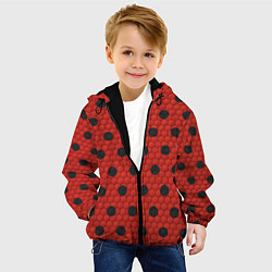 Куртка с капюшоном детская Камуфляж божья коровка, цвет: 3D-черный — фото 2
