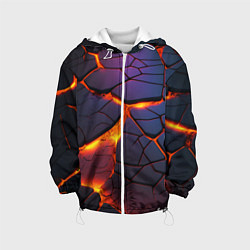 Куртка с капюшоном детская Неоновая лава - течение, цвет: 3D-белый