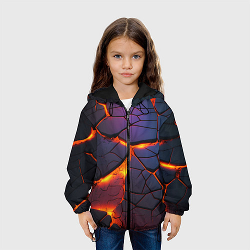 Детская куртка Неоновая лава - течение / 3D-Черный – фото 3