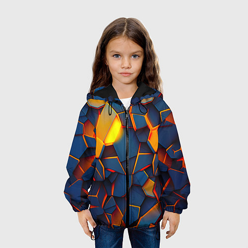 Детская куртка Плитки со свечением / 3D-Черный – фото 3