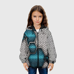 Куртка с капюшоном детская Cyber texture abstraction, цвет: 3D-черный — фото 2