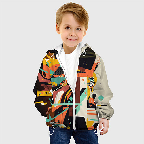 Детская куртка Авангардная геометрическая композиция / 3D-Белый – фото 4